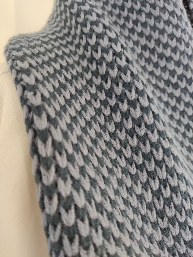 Bufanda de punto hombre azul y gris