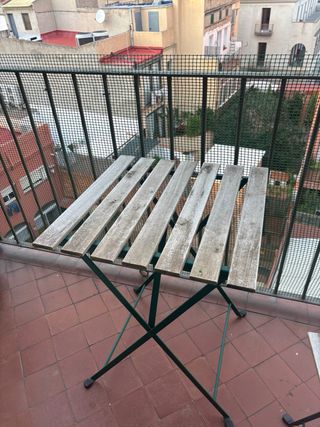 Mesa y Silla Madera Exterior Plegable