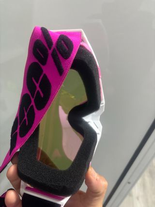 Gafas Cross Enduro 100% Rosa y Blanco