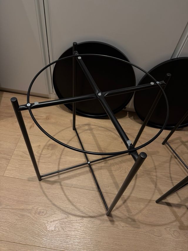 Set di 2 tavolini neri in acciaio 45 x 53