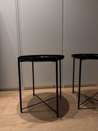 Set di 2 tavolini neri in acciaio 45 x 53