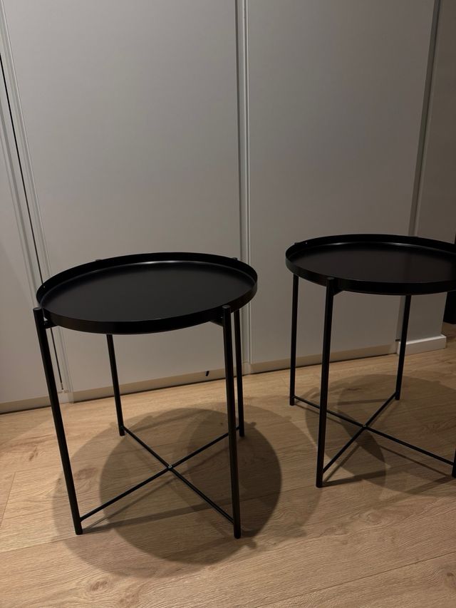 Set di 2 tavolini neri in acciaio 45 x 53