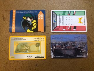 4 tessere telefoniche Telekort e Kuwait