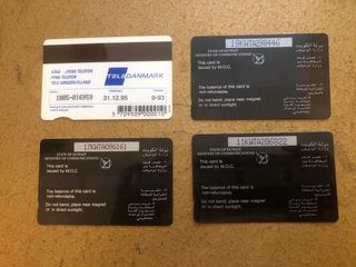 4 tessere telefoniche Telekort e Kuwait