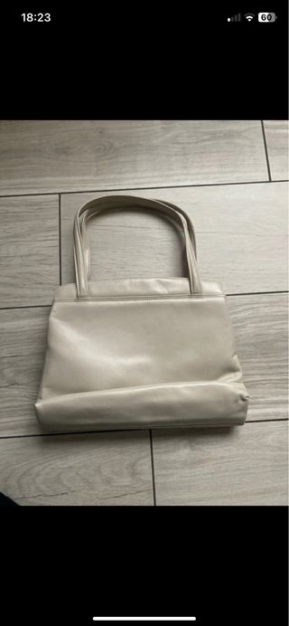 Borsa vintage pelle color panna