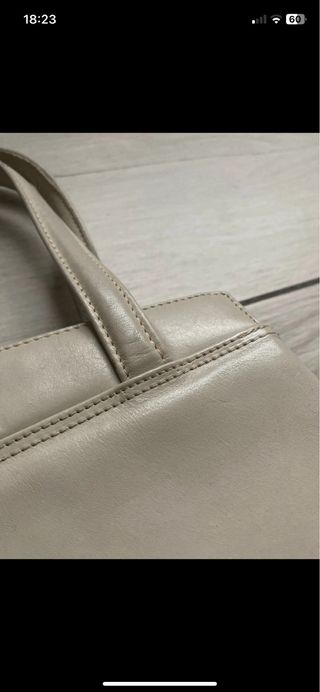 Borsa vintage pelle color panna