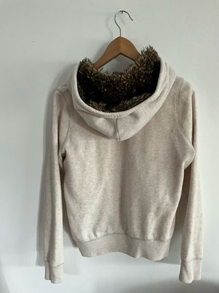 Sudadera Hollister Beige con Capucha L
