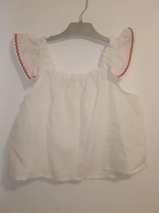 Conjunto Zara Blanco y Rojo talla 11/12