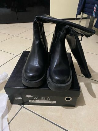 Stivali Aligia neri con plateau