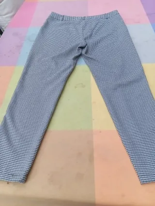 Pantalón cuadros mujer blanco y negro