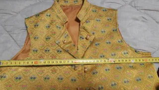 Chaleco fallero infantil dorado estampado