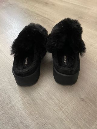 Zapatos de invierno negros con pelo