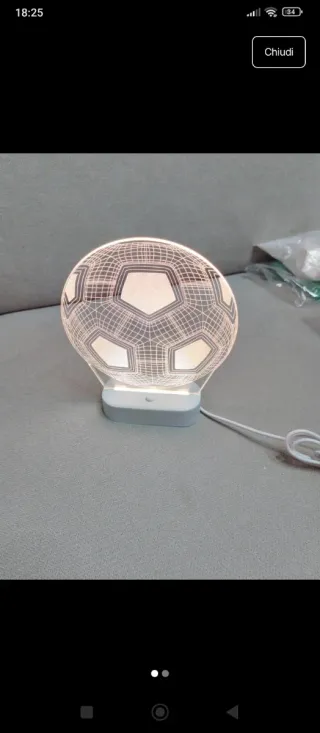 Lampada Pallone Calcio Design Moderno