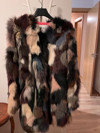 Abrigo de piel multicolor