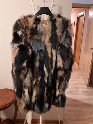 Abrigo de piel multicolor