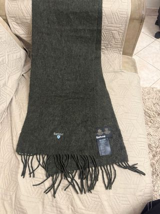 Sciarpa Barbour lana uomo verde oliva