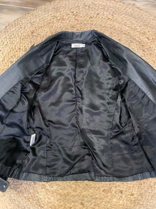 Chaqueta de piel vintage negra