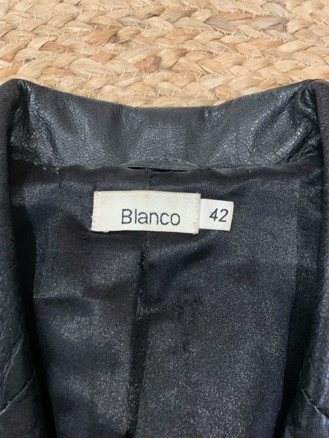 Chaqueta de piel vintage negra