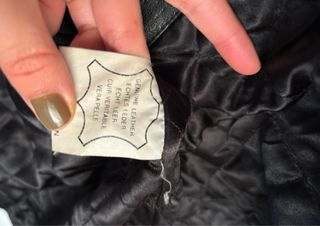 Giacca pelle nera vintage oversize