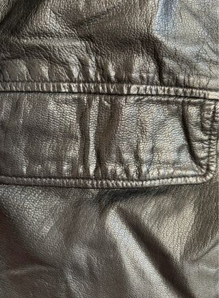 Giacca pelle nera vintage oversize