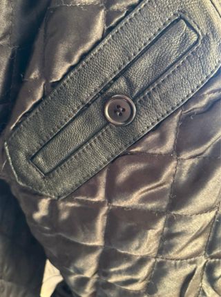 Giacca pelle nera vintage oversize