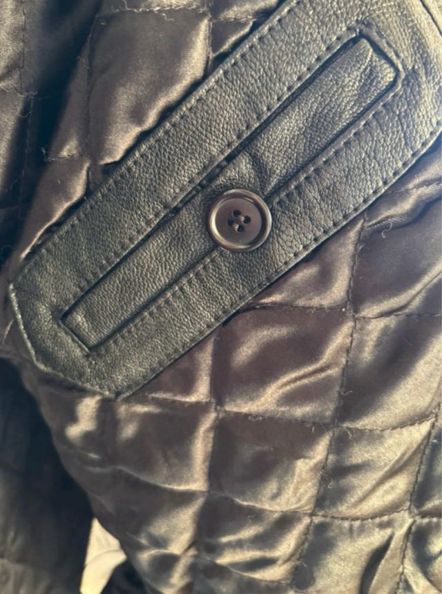 Giacca pelle nera vintage oversize