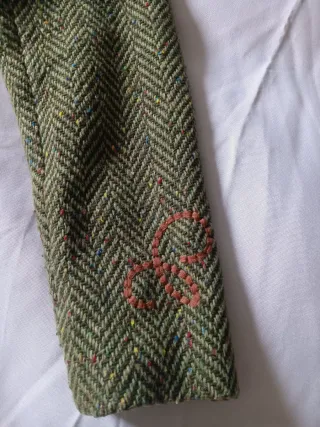 Abrigo largo paño verde talla 38