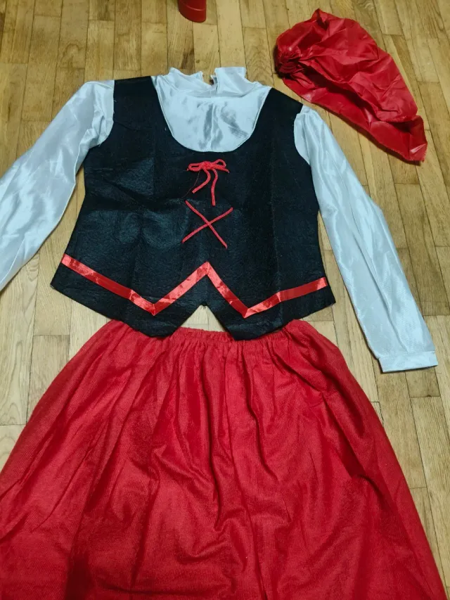 Disfraz Pastora Infantil Rojo y Negro