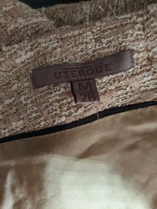 Falda Uterqüe Beige y Negra