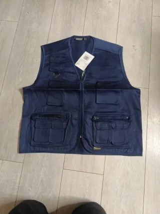 Chaleco multibolsillos azul