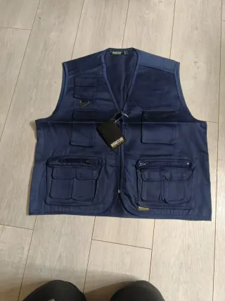 Chaleco multibolsillos azul