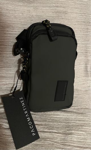 Bandolera PACO MARTINEZ negra/verde militar