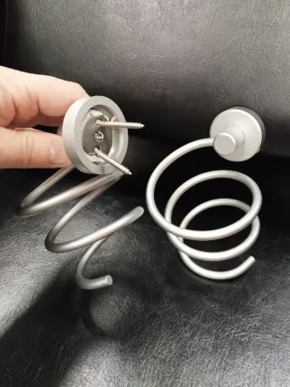 Soporte secador/plancha plata