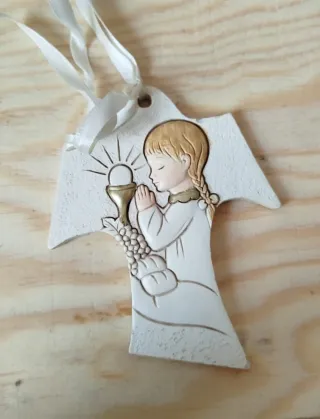 Decorazione ceramica bambina prima comunione