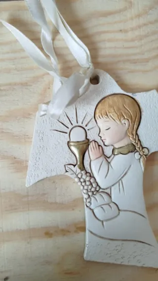 Decorazione ceramica bambina prima comunione