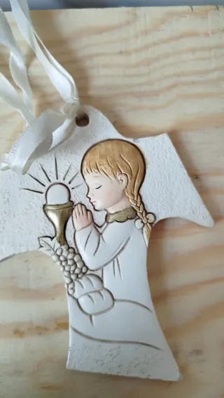 Decorazione ceramica bambina prima comunione