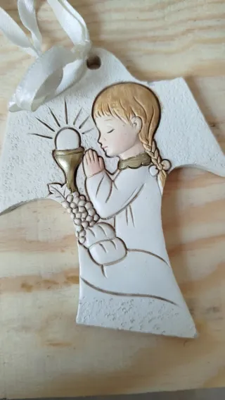Decorazione ceramica bambina prima comunione