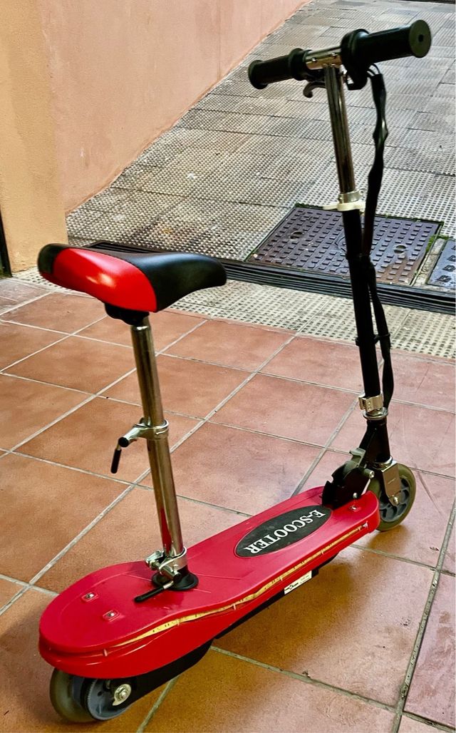 Patinete eléctrico con sillín.