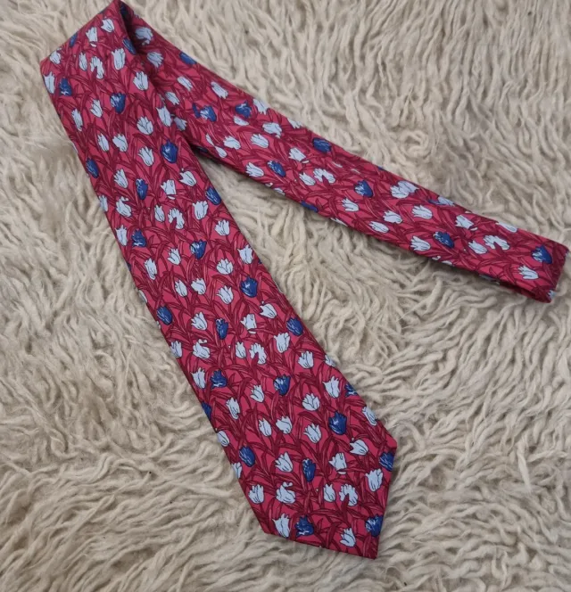 Cravatta 100% Seta Fantasia Floreale Hermes