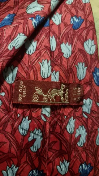 Cravatta 100% Seta Fantasia Floreale Hermes