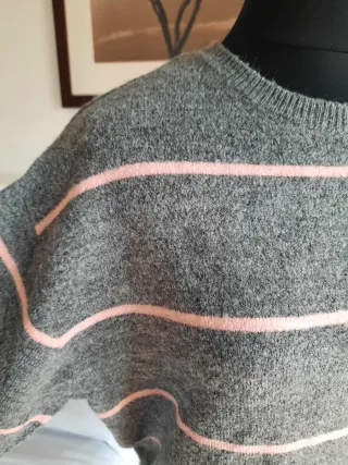 Jersey H&M rayas gris y rosa