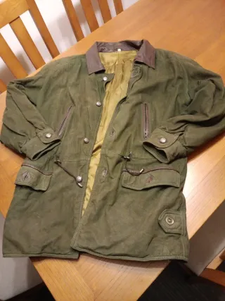 Chaqueta Ante Piel Hombre Marrón Verde