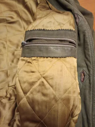 Chaqueta Ante Piel Hombre Marrón Verde