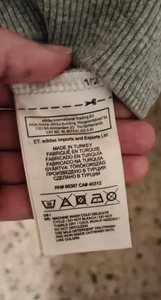 Sudadera Adidas Gris y Blanca