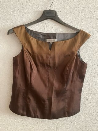 Vestido tornasol marrón y dorado