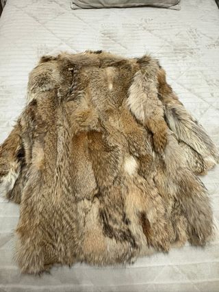 Abrigo Piel Sintética Beige/Marrón Talla Única