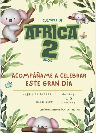 Invitación Cumpleaños  ve a mi perfil  un besito