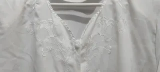 Camisa efecto seda blanca Manga corta mujer