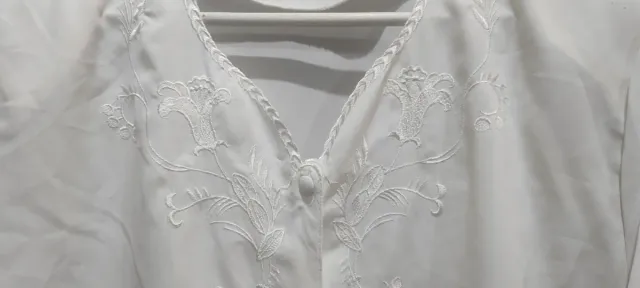 Camisa efecto seda blanca Manga corta mujer