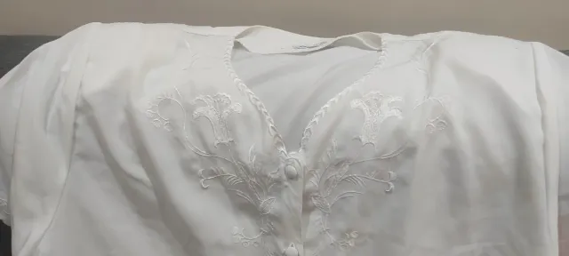 Camisa efecto seda blanca Manga corta mujer